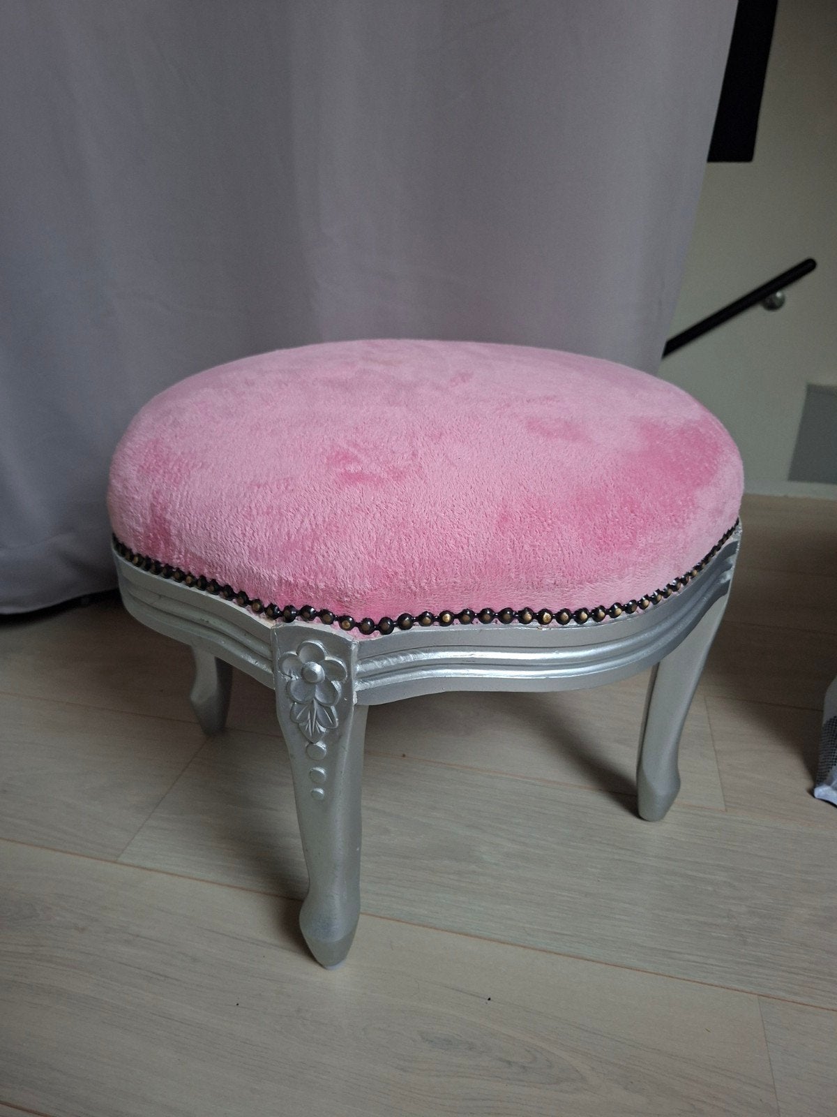 Roze poef, Ophalen, Minder dan 50 cm, Gebruikt, Rond