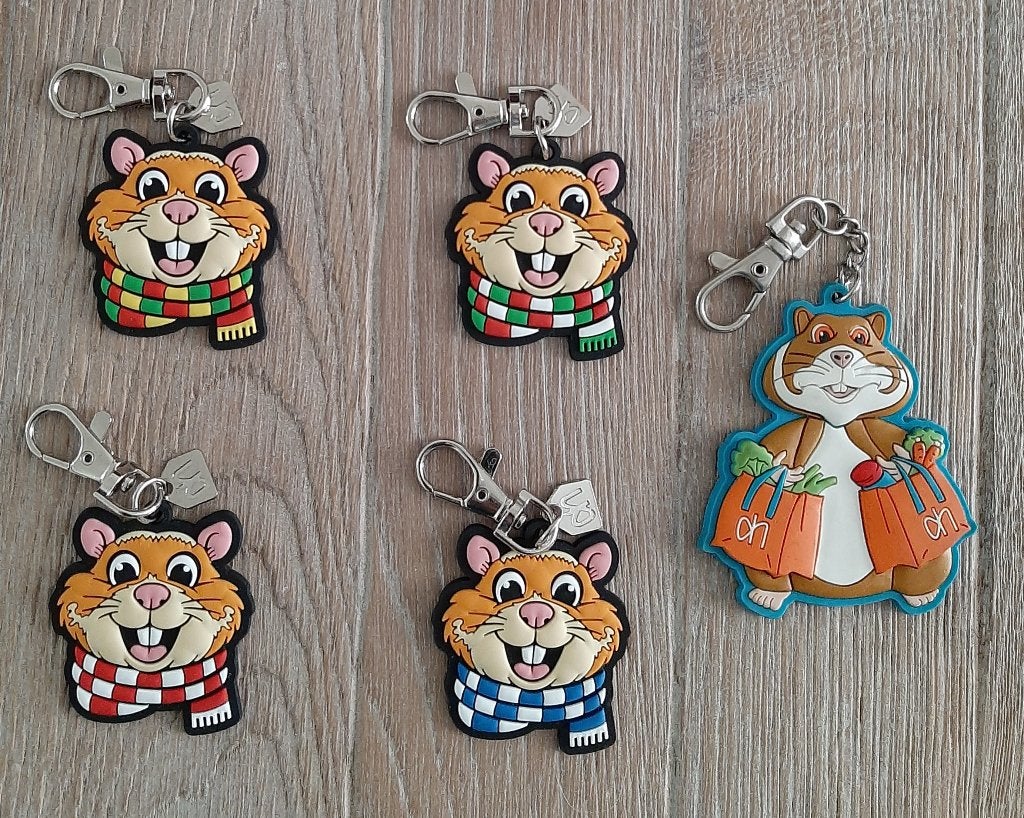 5 AH hamster sleutelhangers, Verzamelen, Albert Heijn, Verzenden