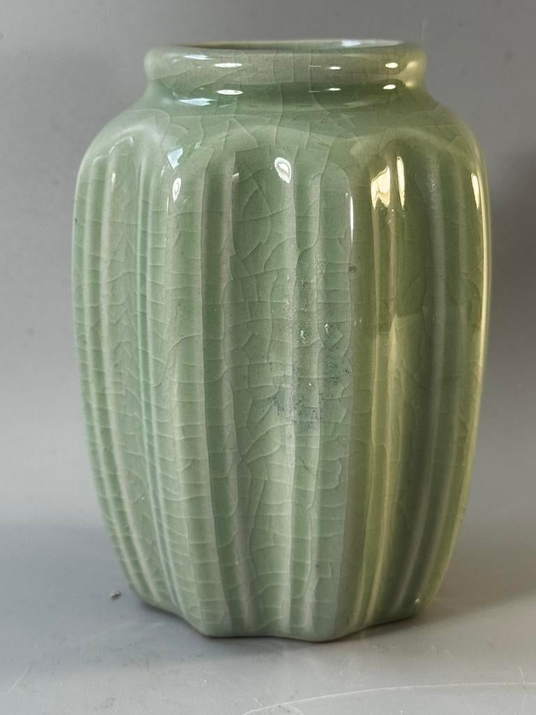 Celadon groen  kleurig vaas, Overige kleuren, Ophalen of Verzenden, Minder dan 50 cm, Glas