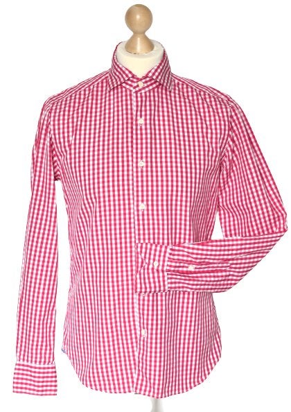 Xacus overhemd, geruit shirt roze/wit, Mt. 38 / S, Halswijdte 38 (S) of kleiner, Zo goed als nieuw, Roze, Xacus
