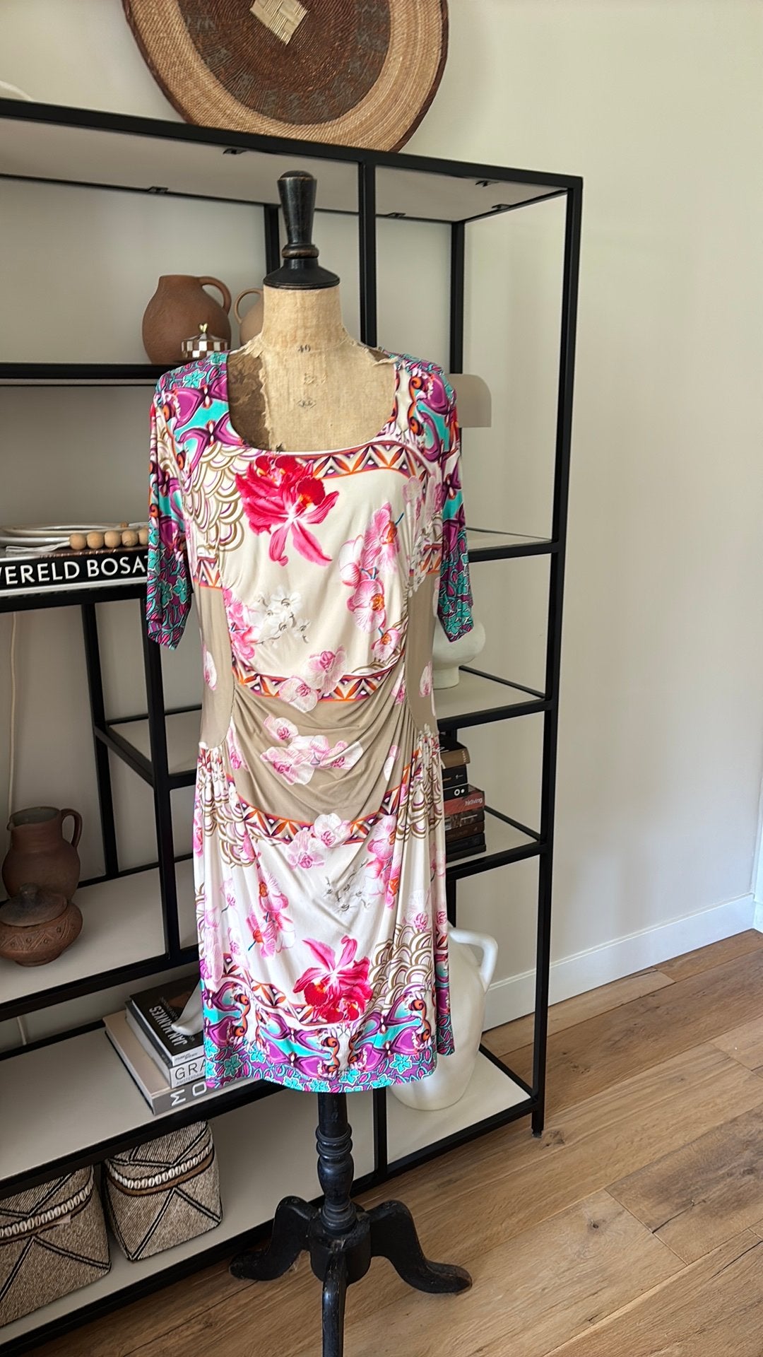 AMaNIA M stretch zomer jurk maat 46 nieuw apart, Maat 46/48 (XL) of groter, Nieuw, Onder de knie, Meerkleurig