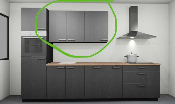 Bovenkastjes keuken zwart eiken hout, Ophalen, Zwart, 50 tot 100 cm, Zo goed als nieuw