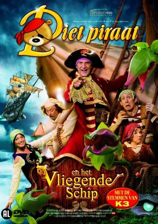 DVD Piet Piraat - Het Vliegende Schip (Studio 100), Alle leeftijden, Ophalen, Gebruikt
