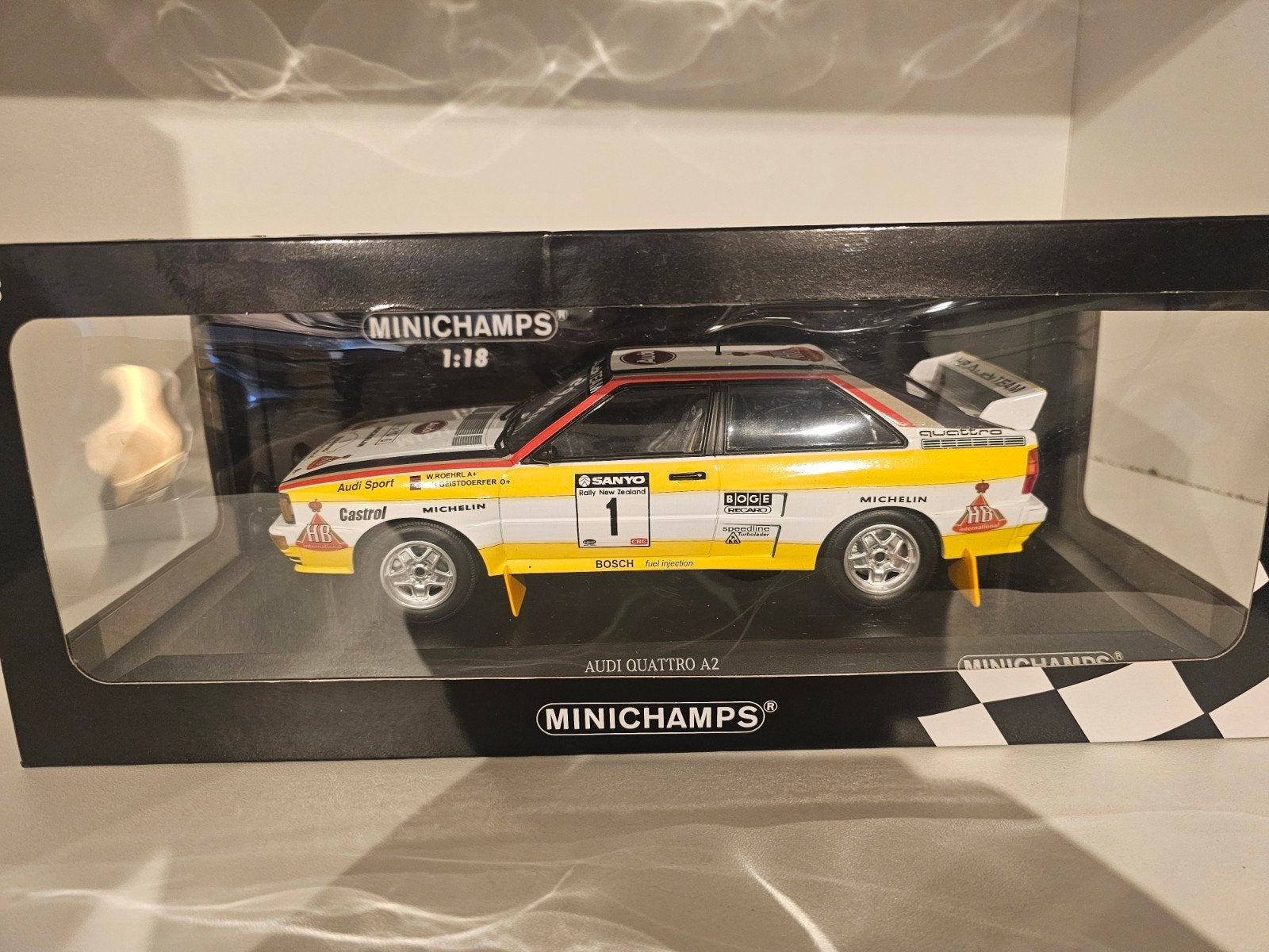 Minichamps Audi Sport Quattro A2 Rally 1:18, Ophalen of Verzenden, Zo goed als nieuw, Auto, MiniChamps