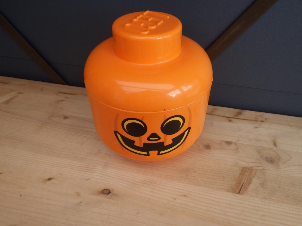 Lego Opbergbox Hoofd Pompoen Oranje, Ophalen of Verzenden, Zo goed als nieuw