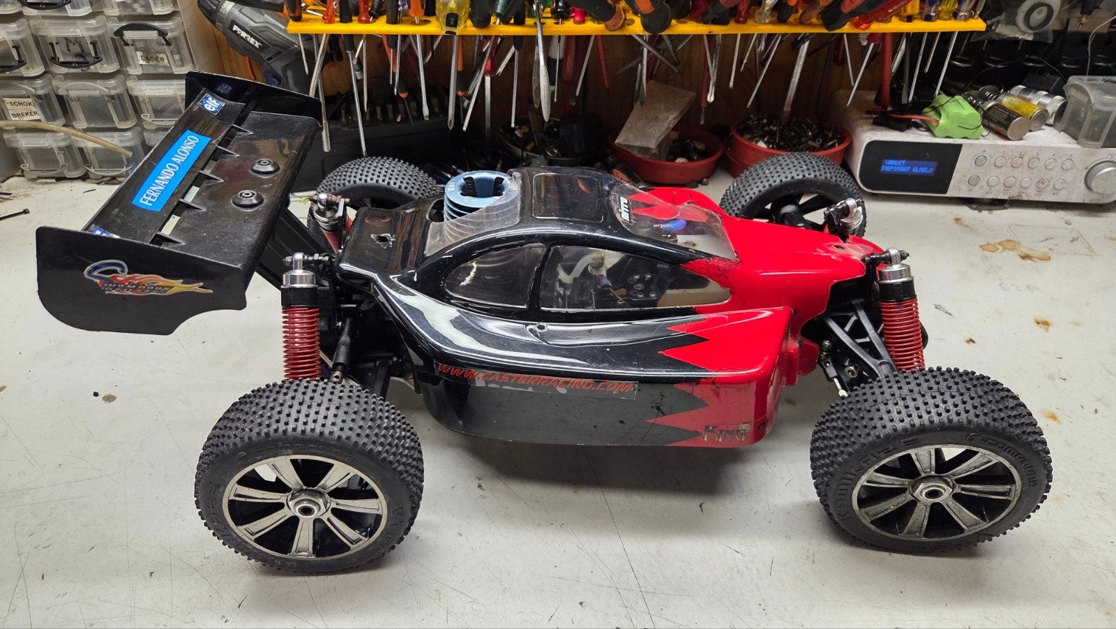 te koop mooie gs racing, Gebruikt, Ophalen of Verzenden, Auto onroad, Schaal 1:8