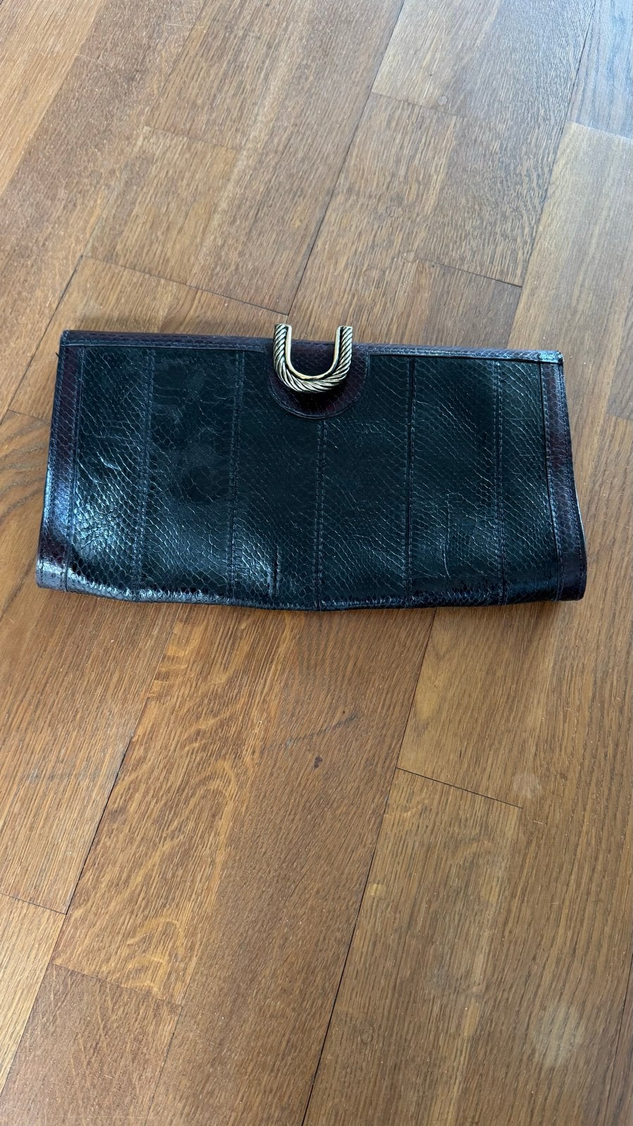 Vinted Clutch van slangenleer - Zwart/Bruin, Ophalen of Verzenden, Gebruikt, Zwart, Avondtasje