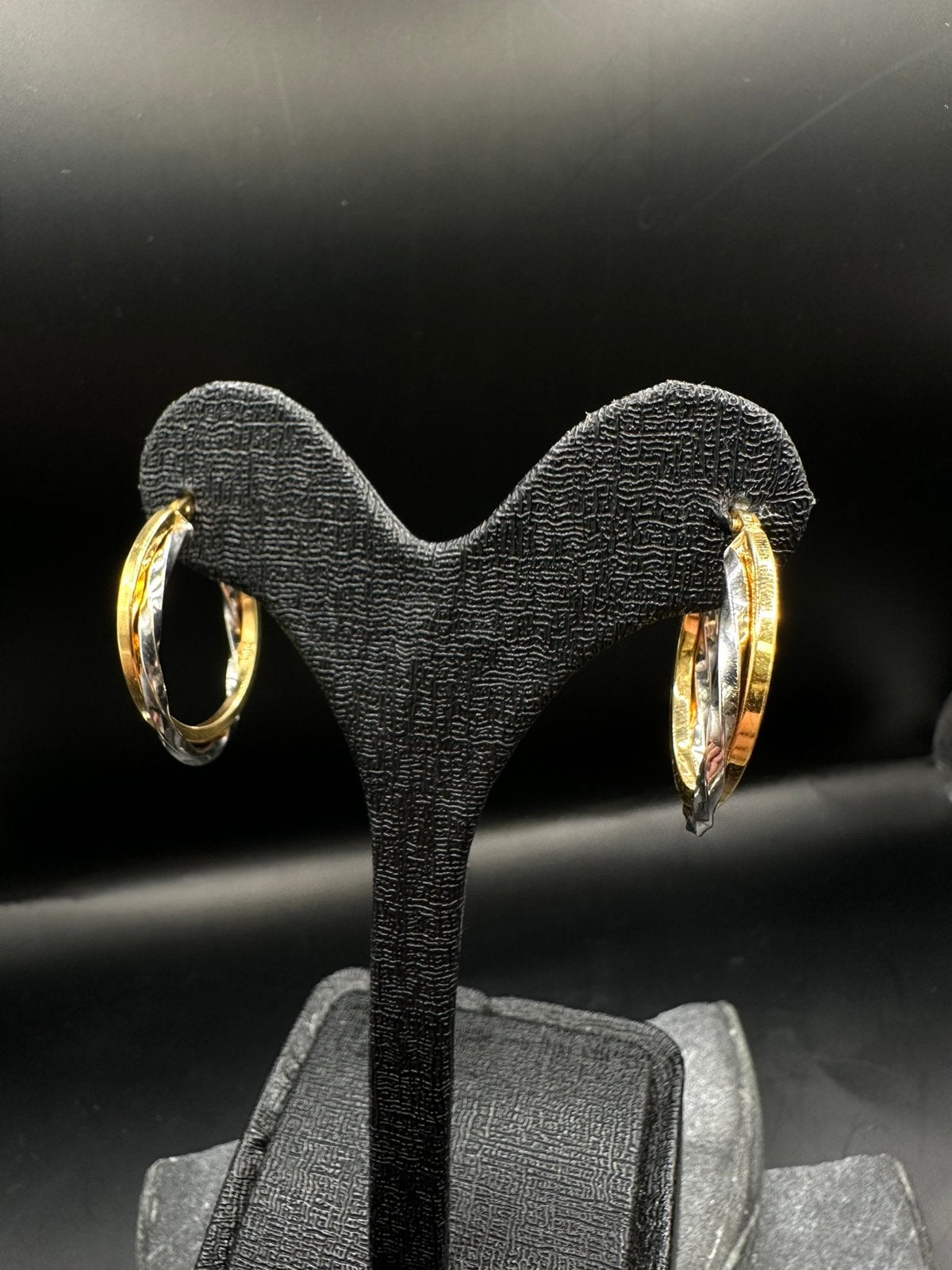 18k bicolor oorbellen, Ophalen of Verzenden, Nieuw, Goud