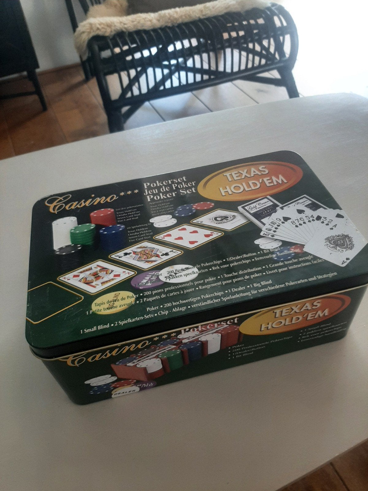 Nieuwe pokerset in blik, Ophalen of Verzenden, Nieuw