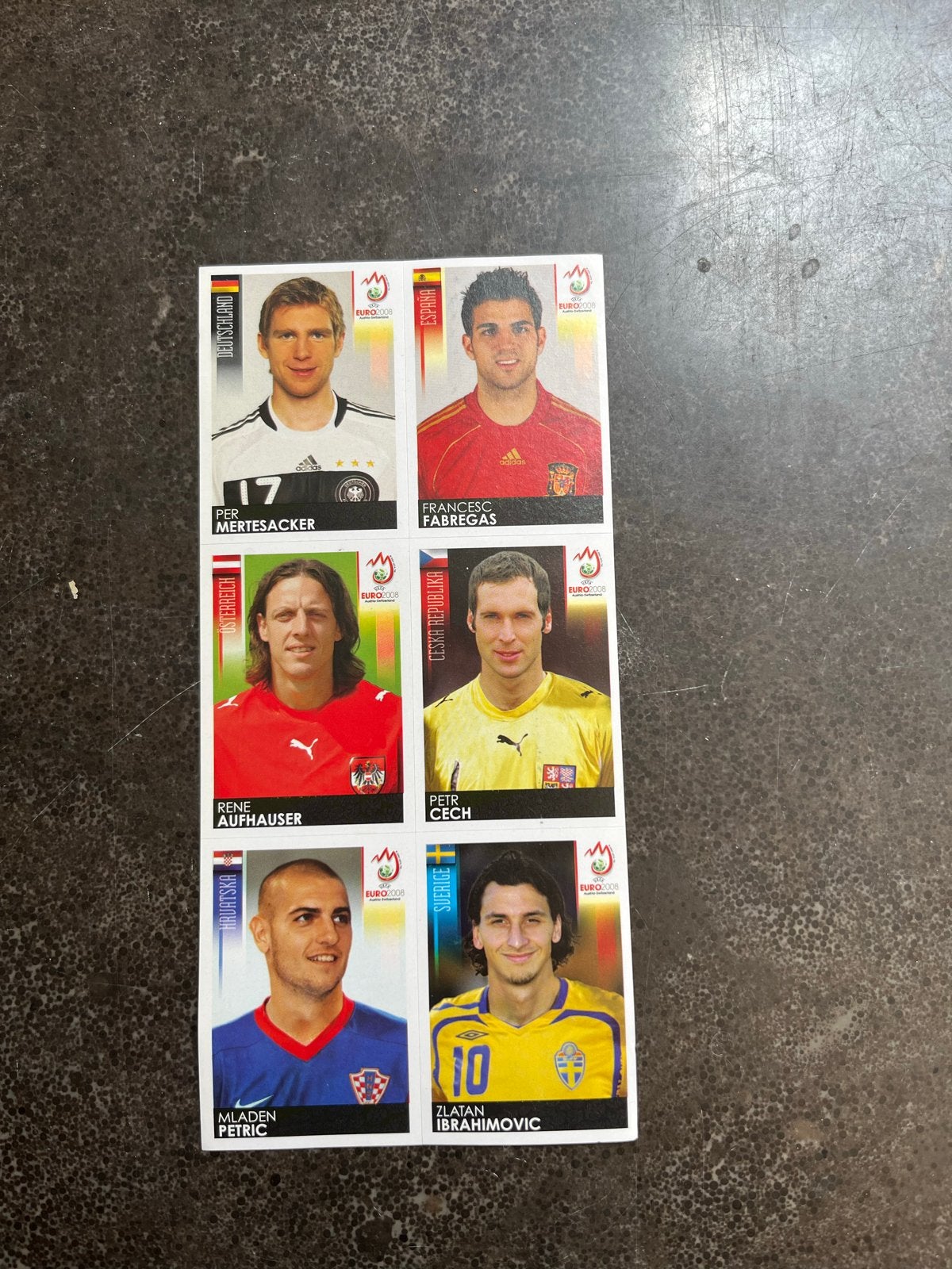 Panini Euro 2008 Voetbalplaatjes uncut sheet, Ophalen of Verzenden, Gebruikt, Buitenlandse clubs, Poster, Plaatje of Sticker
