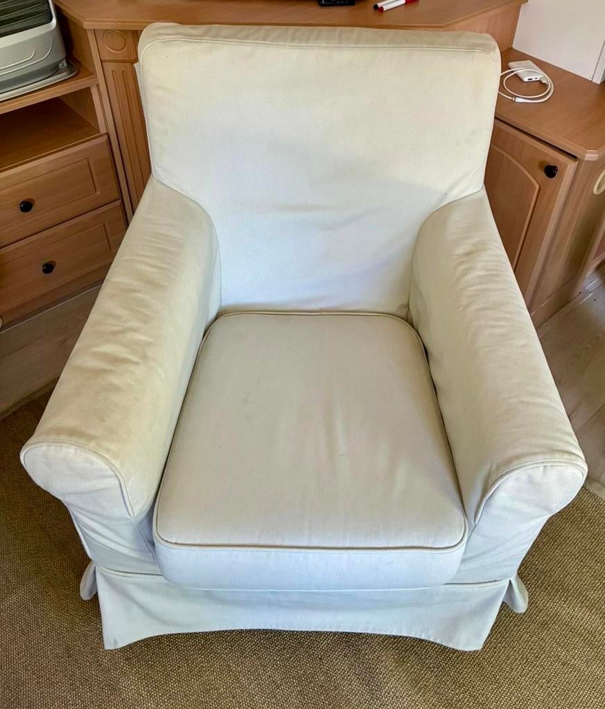 Comfortabele ikea fauteuil met wasbare hoes, Huis en Inrichting, Fauteuils, Ophalen, Gebruikt, Stof, 75 tot 100 cm