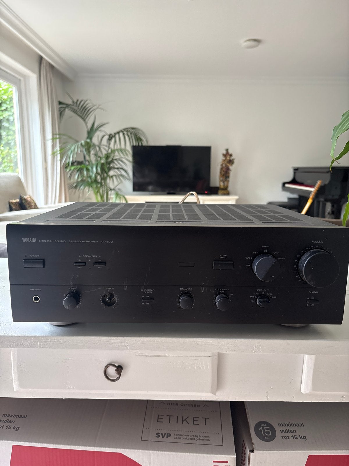 Yamaha Natural Sound Stereo Versterker AX-570, Ophalen, Gebruikt, Yamaha, 60 tot 120 watt