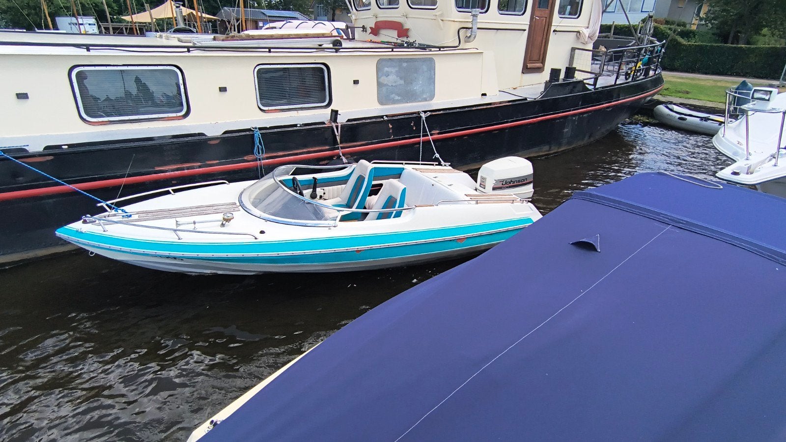 speedboot dateline met 120 pk Johnson buitenboordmotor, Ophalen, Gebruikt, Motor en Techniek, Motorboot
