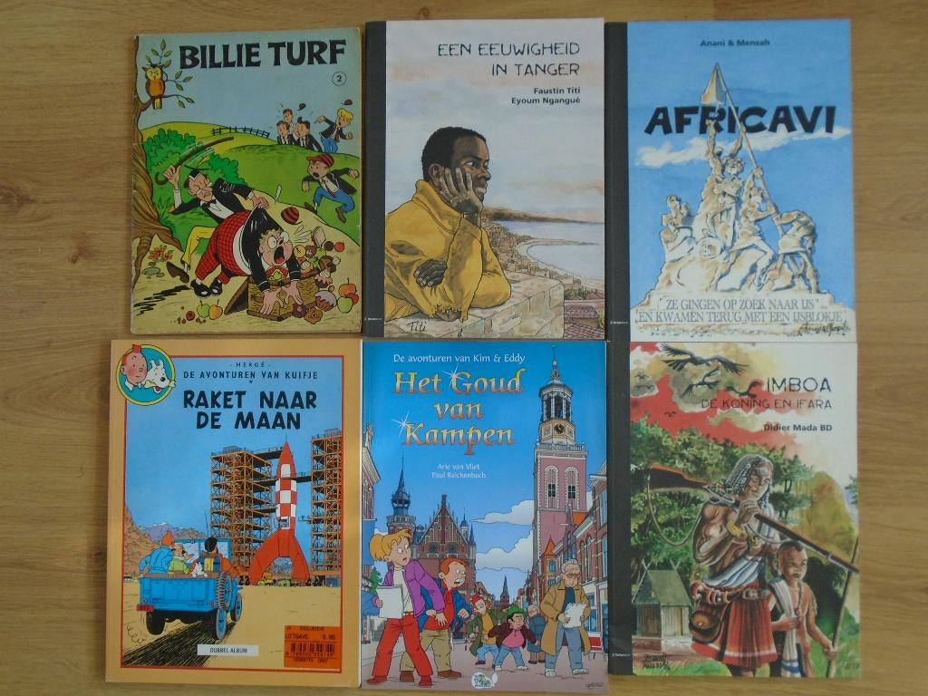 Verzameling oude stripboeken/bladen o.a. Kuifje, Suske, Meerdere stripboeken, Ophalen of Verzenden, Gelezen, Diverse auteurs