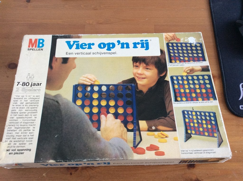 Vintage Vier op een Rij van MB 1975, Een of twee spelers, Ophalen of Verzenden, Gebruikt, MB