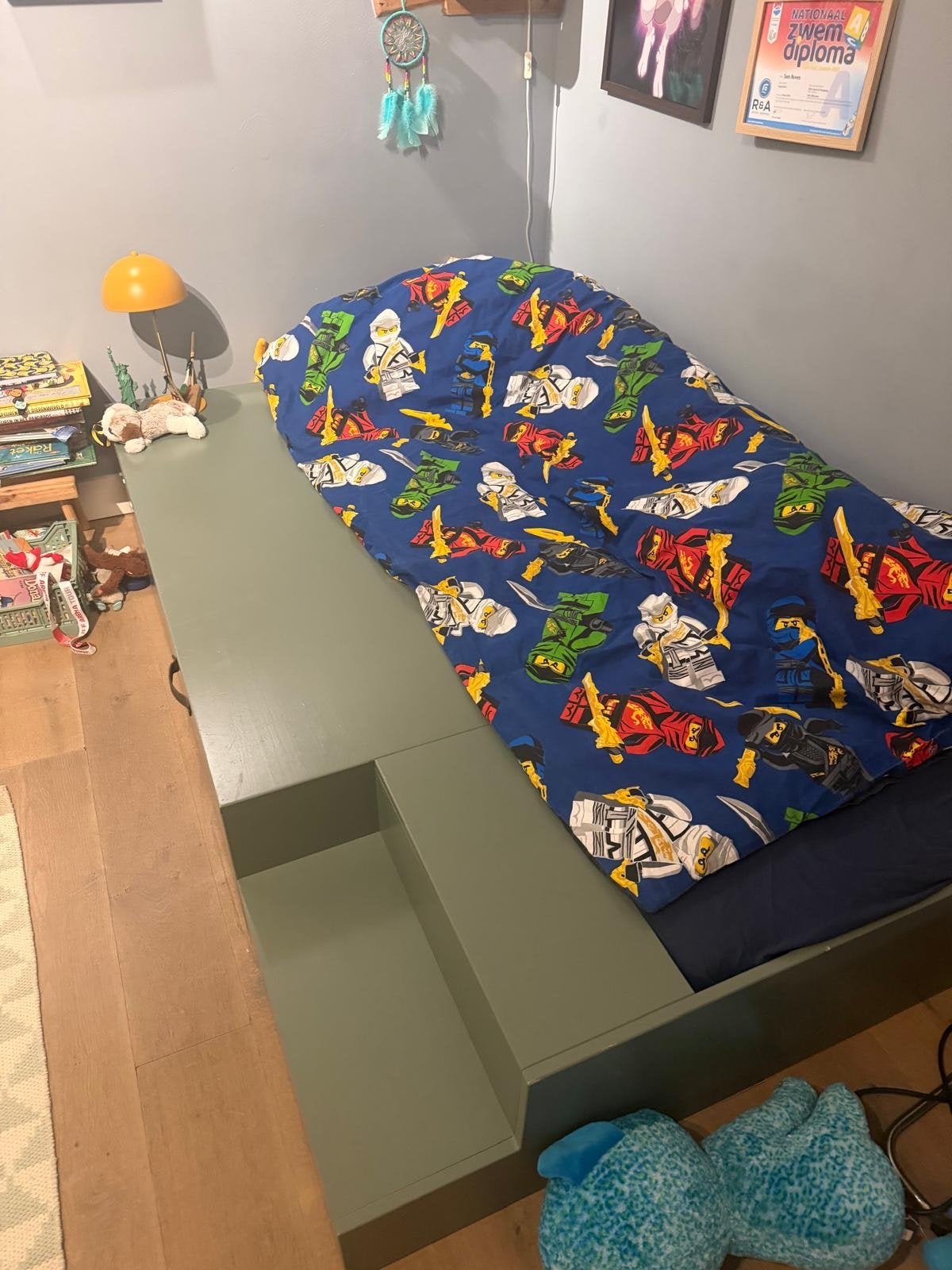 Woood Stage bed met lades en trap - 80x200 cm, Ophalen, Gebruikt, Eenpersoons, 80 cm