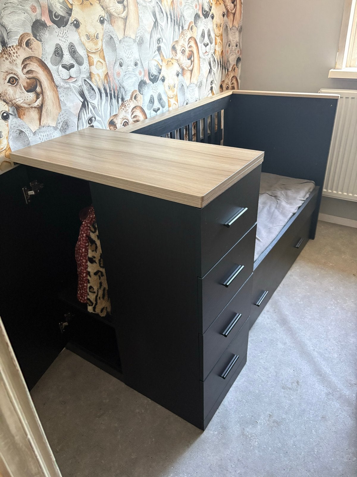 Commode ledikant in 1, Ophalen, 70 tot 85 cm, 140 tot 160 cm, Zo goed als nieuw
