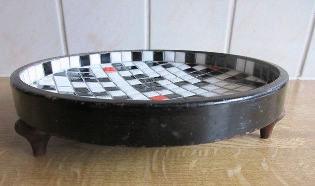 Plantenschaal mozaiek schaal betaalschaal kruiswoordpuzzel, Ophalen of Verzenden