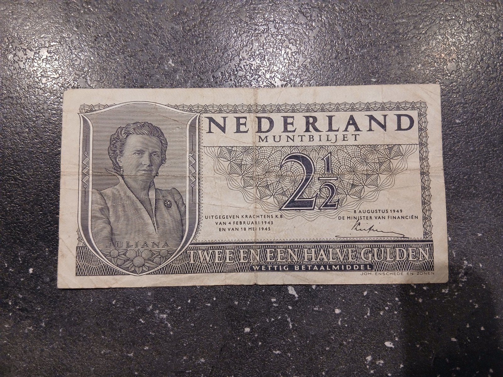 Nederlands Muntbiljet 2,5 Gulden - 1949, Ophalen of Verzenden, 2½ gulden, Los biljet