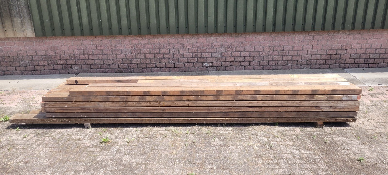 Partij gebruikte houten balken 24 stuks, 190 x 70, Ophalen