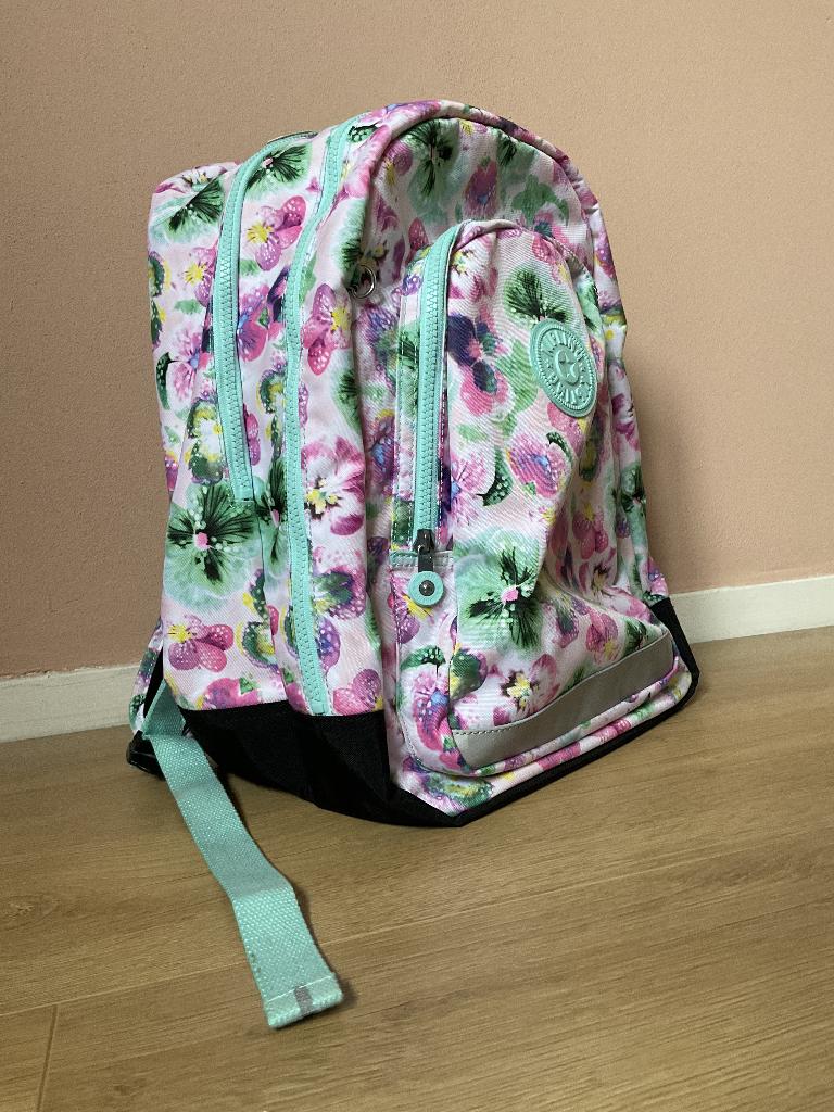 Kipling rugzak schooltas laptoptas Class Room Aqua Blossom, Overige kleuren, Rugtas, 40 tot 50 cm, Ophalen of Verzenden