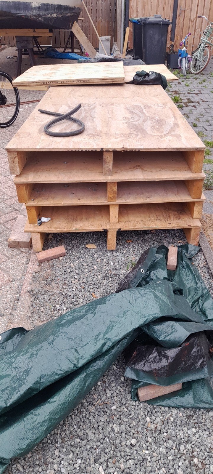 vurenhouten balken met platen, Ophalen of Verzenden, Hout