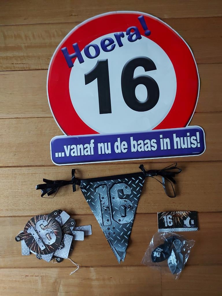 Feestversiering 16 jaar (jongen), Ophalen, Gebruikt, Versiering, Verjaardag