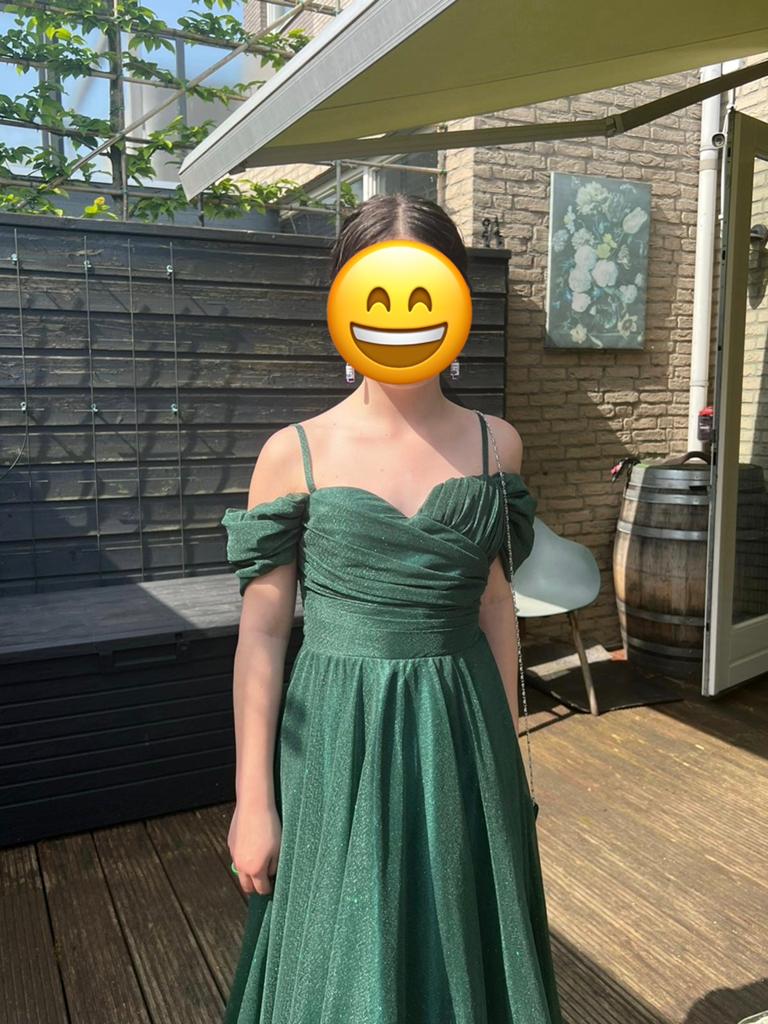Prachtige Groene Galajurk - Maat S., Ophalen of Verzenden, Zo goed als nieuw, Groen, Galajurk