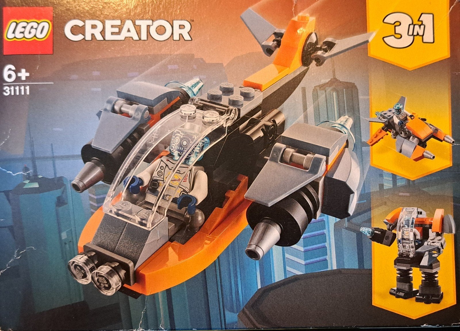 Lego Creator 31111 Cyber Drone 3-in-1 set COMPLEET, Lego, Inclusief instructies, Ophalen of Verzenden, Zo goed als nieuw