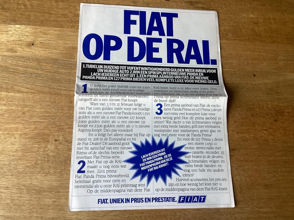 Fiat Autokrant RAI (Jaren '80), Ophalen of Verzenden, Gelezen
