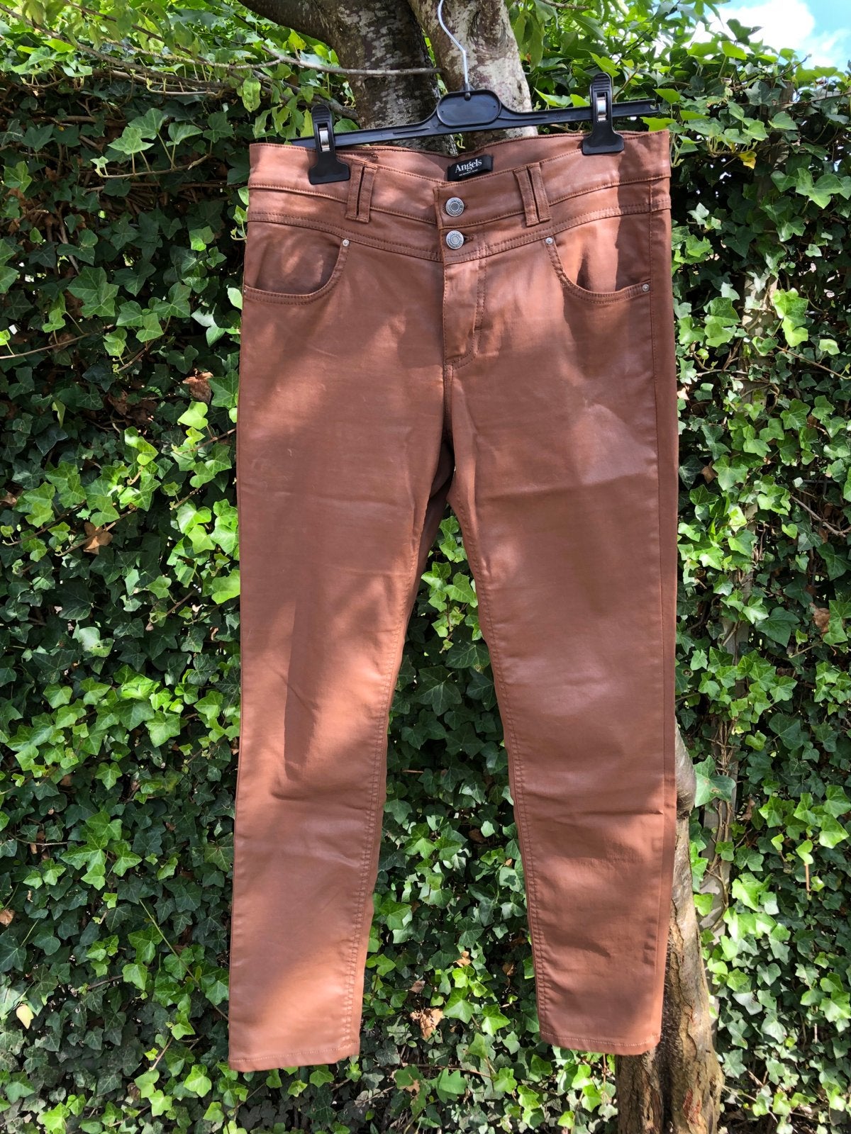 Angels The Wonder Jeans - Bruin gecoate broek, Maat 38/40 (M), Bruin, Ophalen of Verzenden, Zo goed als nieuw