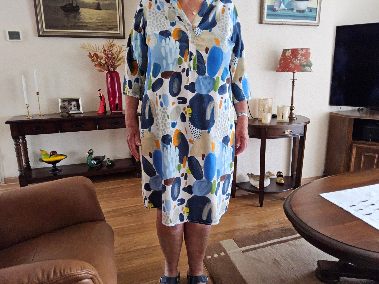 Paprika jurk mt 44 als nieuw, Kleding | Dames, Blauw, Maat 42/44 (L), Ophalen of Verzenden, Zo goed als nieuw
