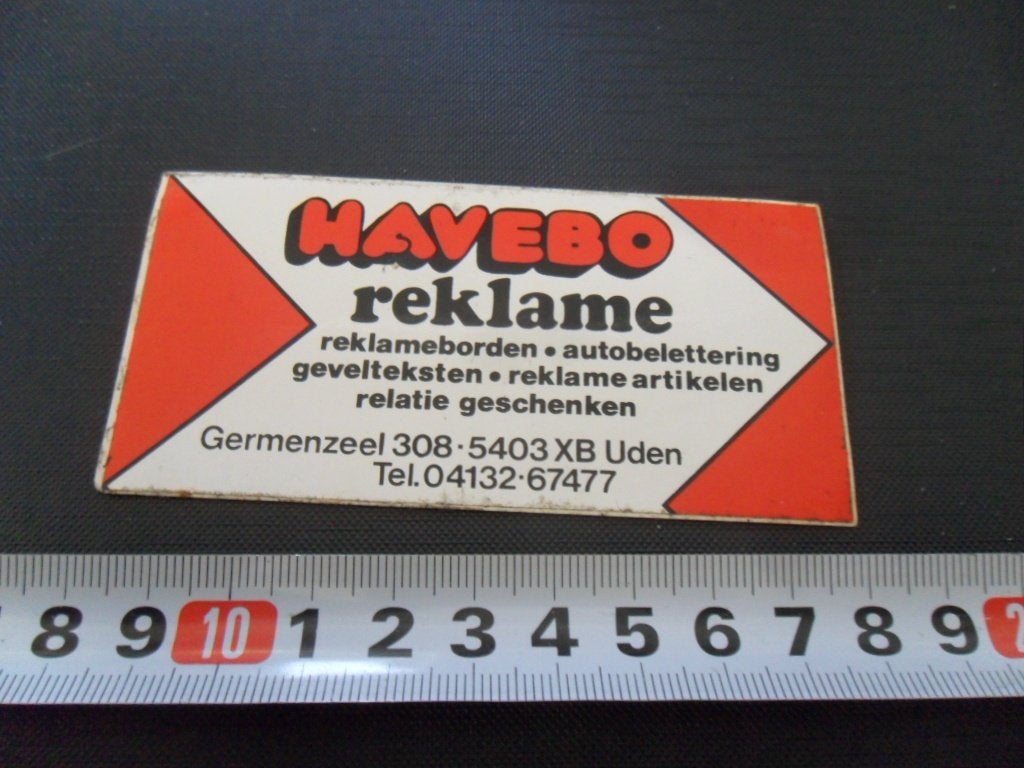 sticker Uden HAVEBO reklame  Germenzeel 308, Ophalen, Zo goed als nieuw