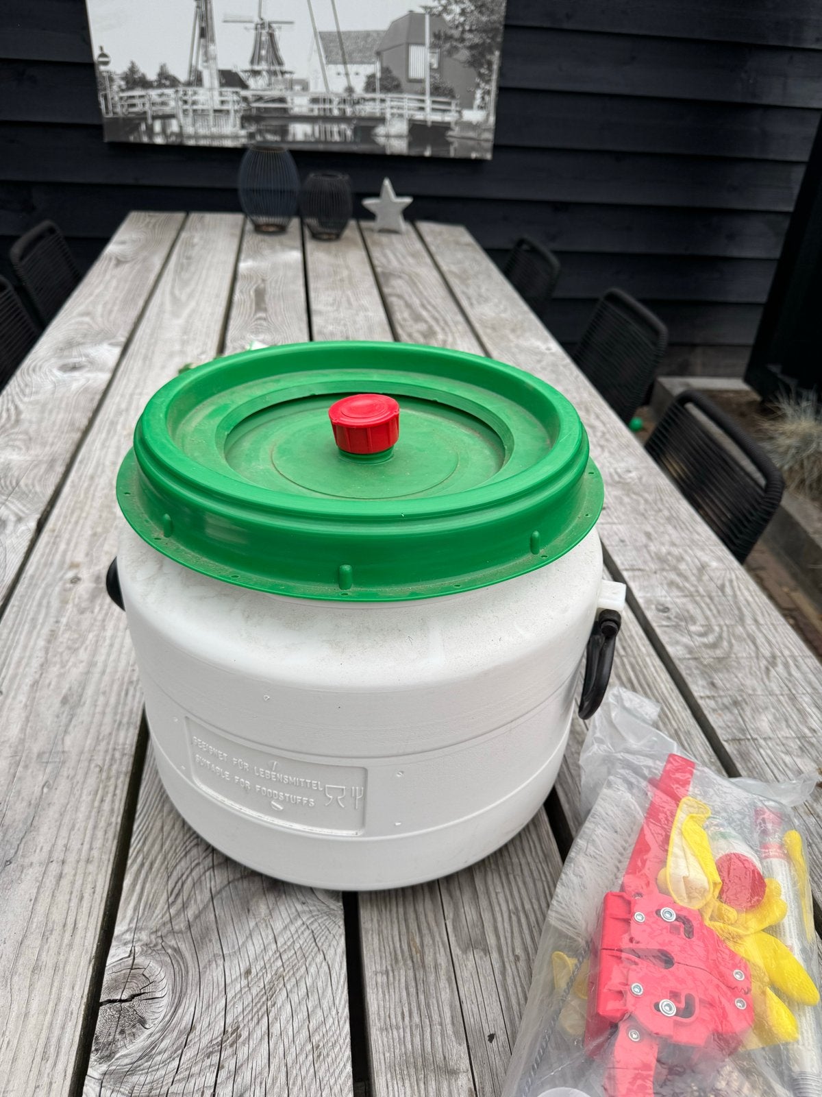 Brouwketel met starterspakket voor bierbrouwen, Ophalen of Verzenden, Zo goed als nieuw, Wit