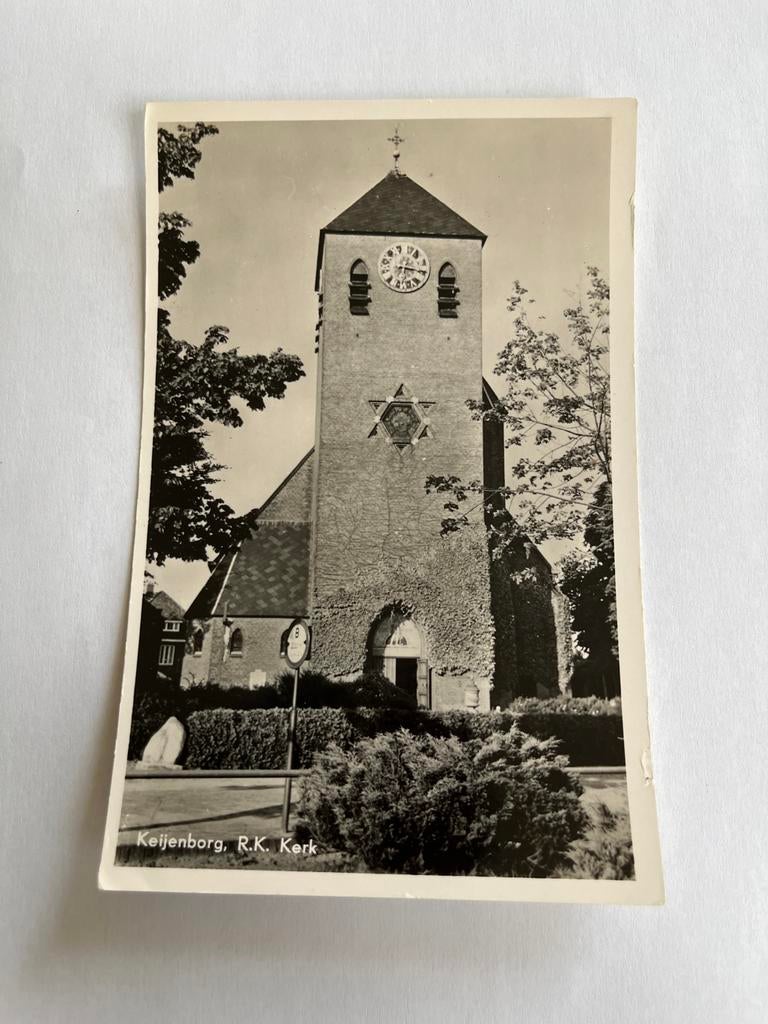Ansichtkaart Keijenborg, R.K. Kerk - Gelopen, Ophalen of Verzenden, 1940 tot 1960, Gelopen, Gelderland