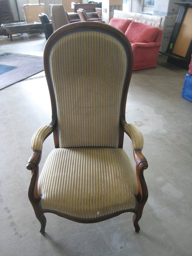 Antieke Voltaire fauteuil met hoge rug