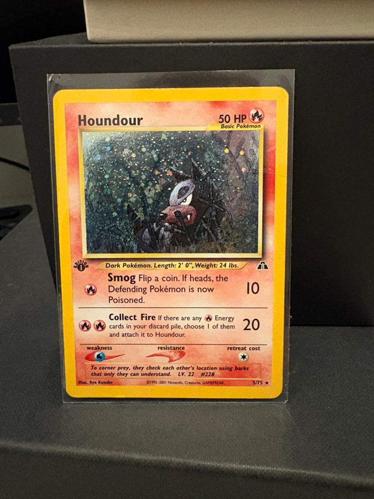 Pokémon Kaart: Houndour 1st edition 5/75 (Neo Discovery), Ophalen of Verzenden, Zo goed als nieuw, Losse kaart