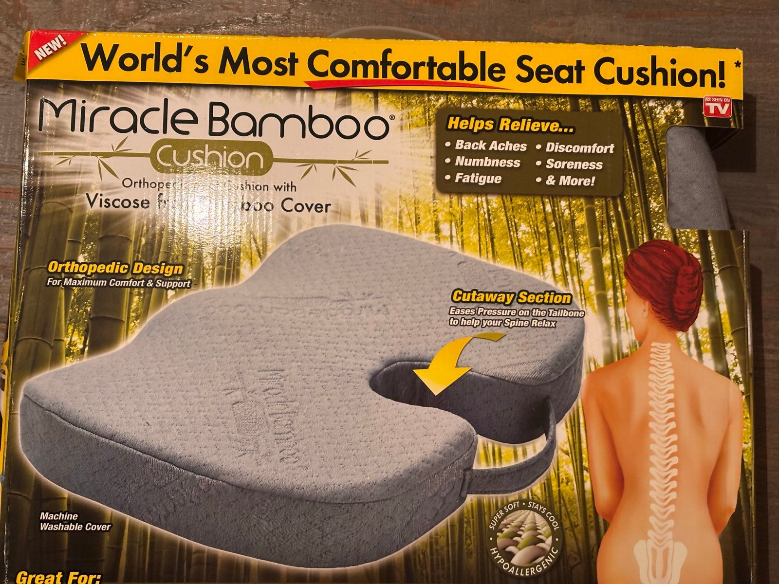 Miracle Bamboo Orthopedisch Zitkussen - Nieuw in doos!, Ophalen of Verzenden, Zo goed als nieuw
