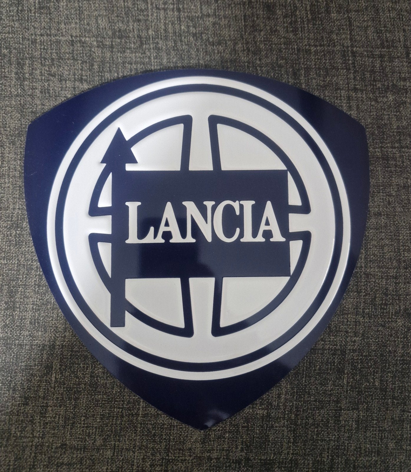 Lancia Schild (metaal), jaren 80, Ophalen of Verzenden, Zo goed als nieuw, Auto's