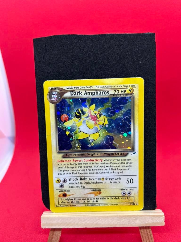 Dark Ampharos 1/105 Holo Neo Destiny Pokémon Card WOTC, Ophalen of Verzenden, Zo goed als nieuw
