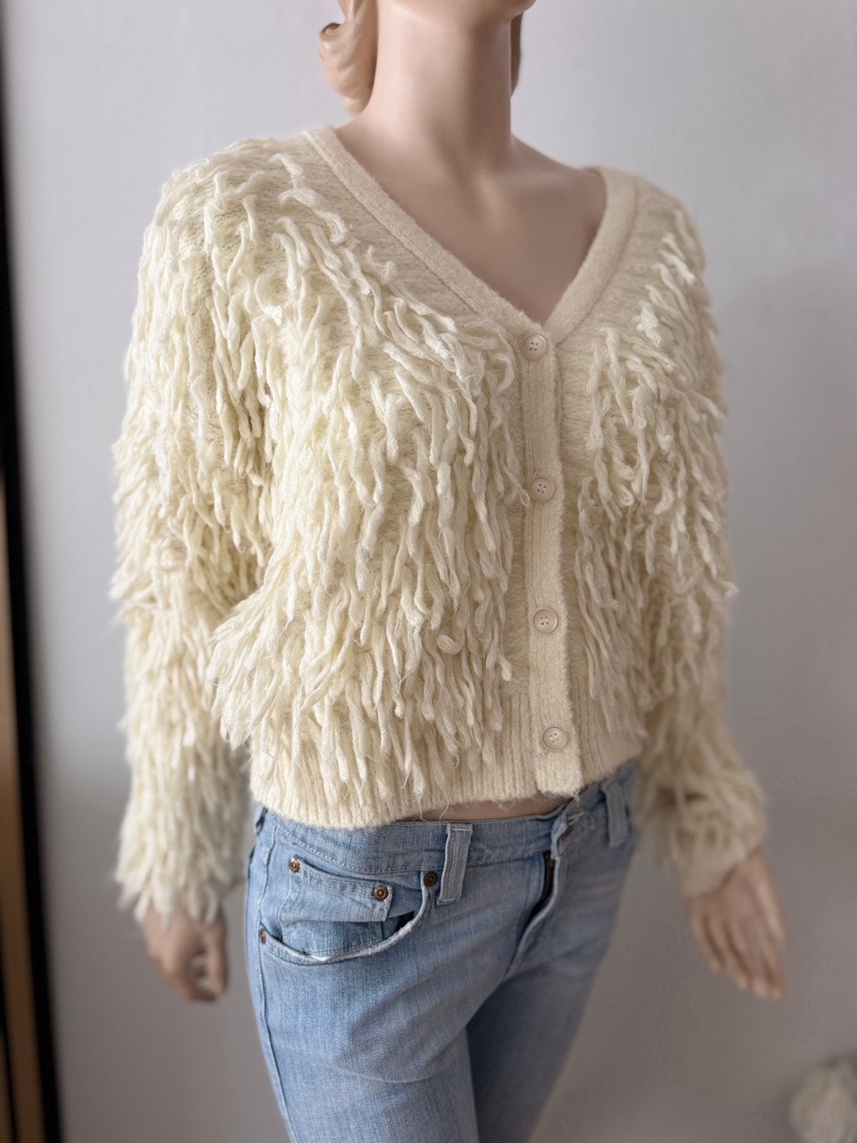 NUKUS Crèmekleurig Vest met Franjes – Maat S, Ophalen of Verzenden, Zo goed als nieuw, Maat 36 (S), Beige