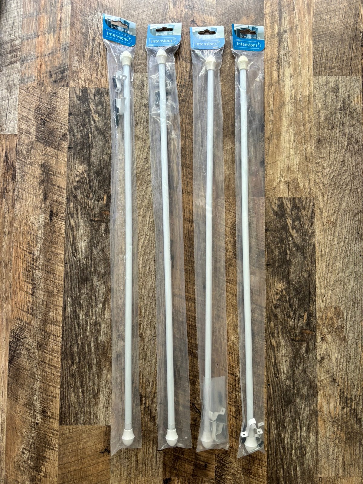 4x uitschuifbare gordijnroede wit 75–125 cm – nieuw, Overige merken, Wit, Metaal, Nieuw