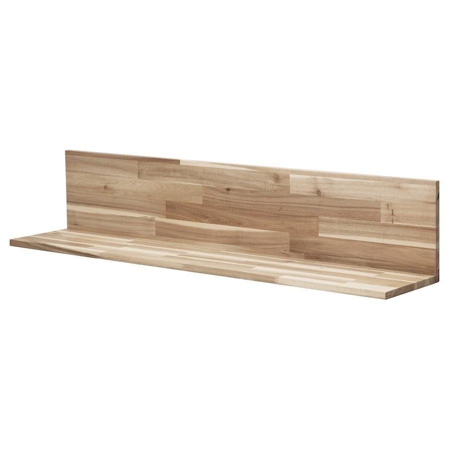 2x IKEA SKOGSTA plank acaciahout 120x25cm, Ophalen, Gebruikt