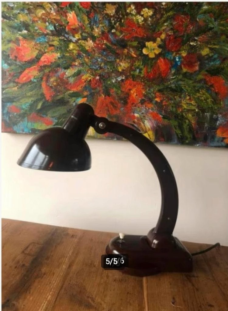 Christian Dell Jugenstil Art Deco bakeliet tafellamp, Bureaulamp, Art deco, 25 cm, Zo goed als nieuw