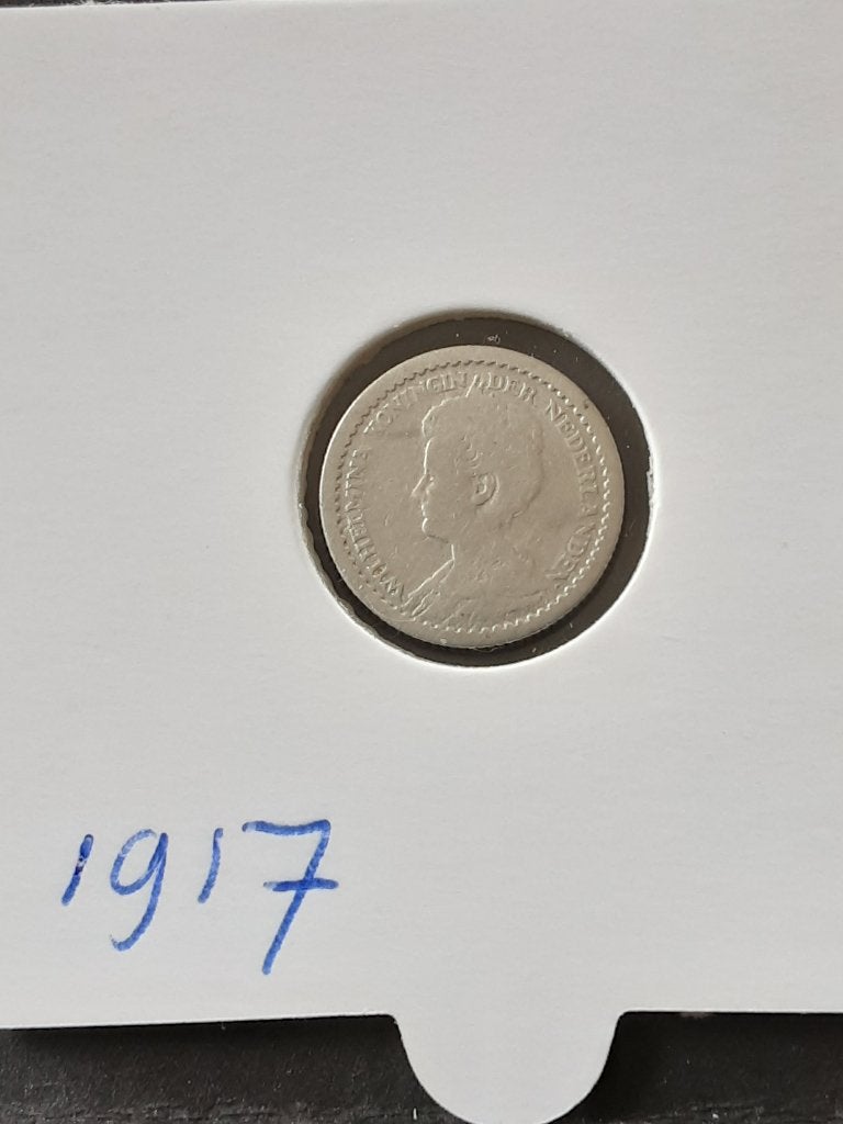 10 cent 1917 Koningin Wilhelmina, Postzegels en Munten, Munten | Nederland, Zilver, Ophalen of Verzenden, 10 cent, Koningin Wilhelmina
