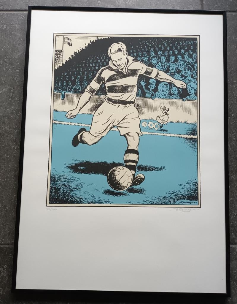 Originele litho Kick Wilstra - striptekenaar J.H. Sprenger, Verzamelen, Ophalen