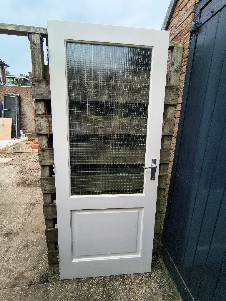 Binnendeur met draadglas, Doe-het-zelf en Verbouw, Ophalen, Gebruikt, 80 tot 100 cm, Binnendeur