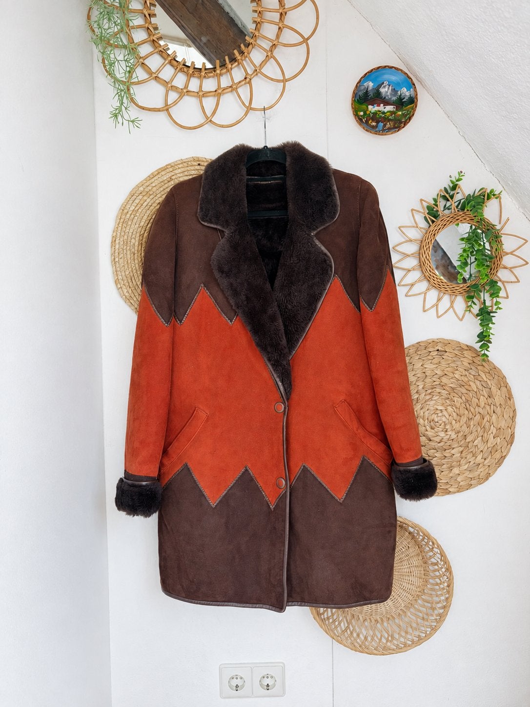 Vintage lammy shearling afghaanse schapenvacht winter jas, Ophalen of Verzenden, Zo goed als nieuw, Maat 46/48 (XL) of groter