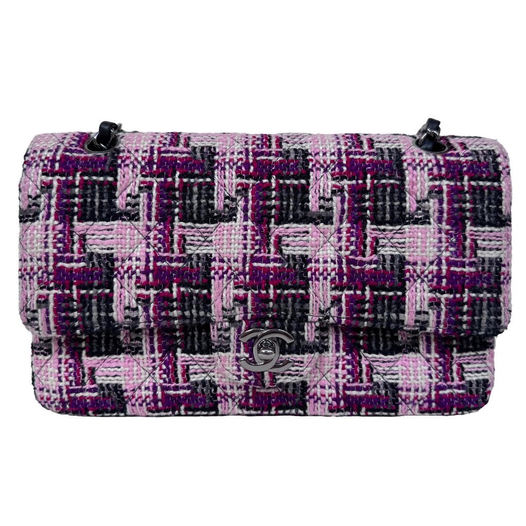 Chanel classic double flap tweed boucle tas 11.12 ruthenium image 3