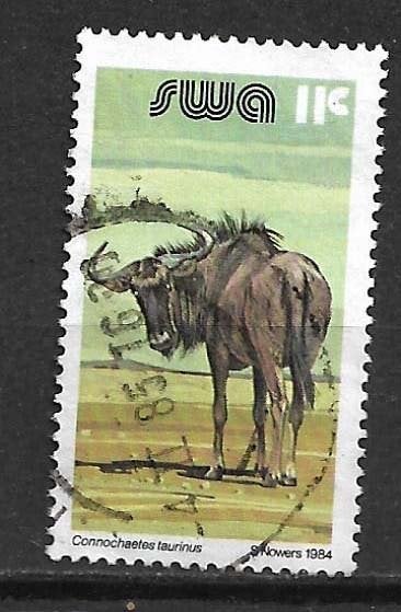 Zuid West Afrika Namibie 1984 Aamvull waarde wildebeest gnoe, Verzenden, Overige landen, Gestempeld